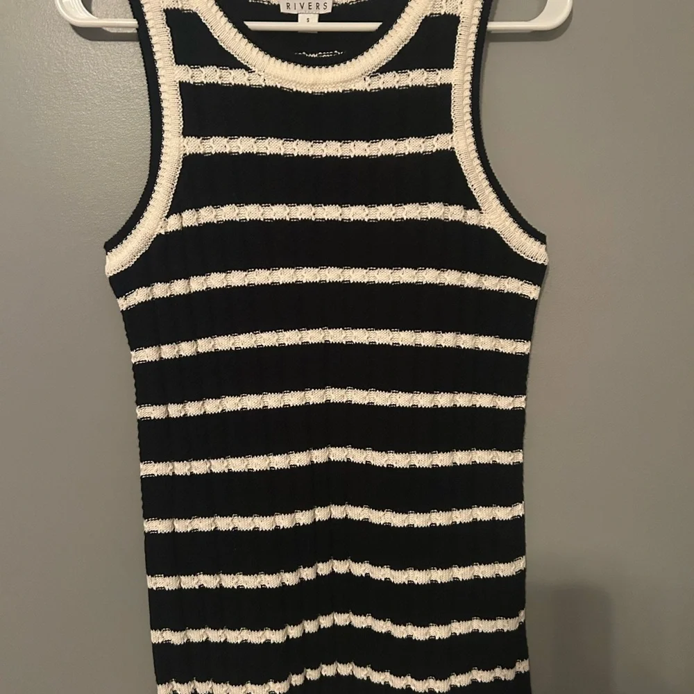 Joan Rivers Black and White Striped Crew Neck Sweater - Picture 7 of 8